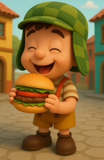 El Chavo enjoying a torta